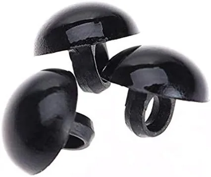 Miniatura 2 de DNHCLL 100 piezas de 0.394 pulgadas DIY de plástico negro sólido ojos de seguridad costura manualidades botones para oso muñeca marioneta juguete