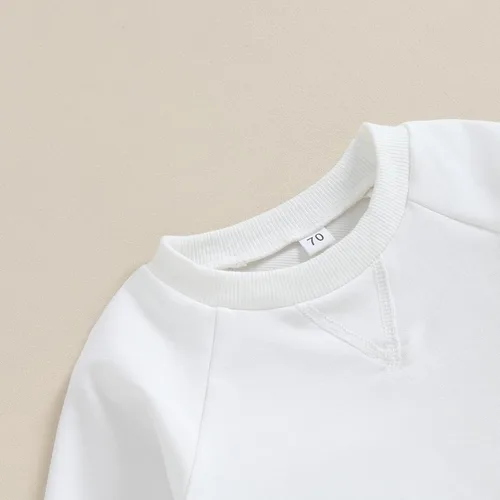 Miniatura 104 de Conjunto de ropa de otoño e invierno para bebé niño pequeño, sudadera de manga larga con colores contrastantes, pantalones elásticos para recién