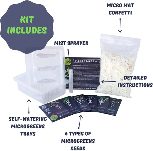 Miniatura 2 de Kit de microverduras de interior con riego automático - Kit de cultivo de microverdes hidropónicos para semillas de vegetales y semillas de hierbas