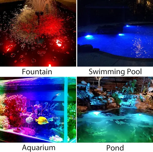 Miniatura 2 de Luces solares para estanque, 18 LED RGB superbrillantes, focos subacuáticos que cambian de color, luz sumergible para estanque, luces de fuente