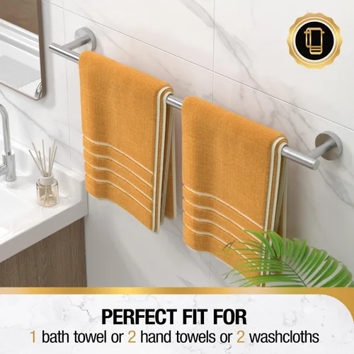 Miniatura 5 de HITSLAM Toallero de baño de acero inoxidable SUS304 de níquel cepillado de 24 pulgadas para montaje en pared, moderno soporte de toalla de baño