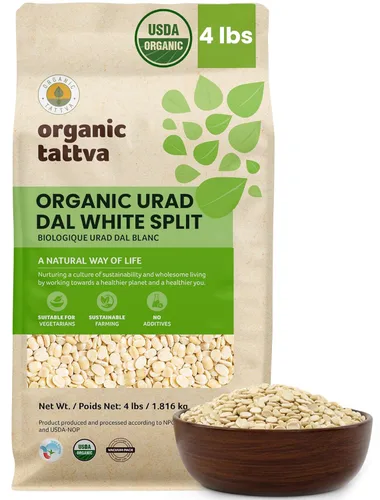 Miniatura 9 de Organic Tattva White Urad Dal Entero (4 libras) – Lentejas secas orgánicas, sin gluten, veganas y kosher – Lentejas blancas sin pulir secas
