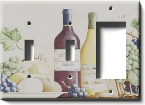 Miniatura 6 de Placa decorativa para salida - uvas y vino - Receptáculo doble dúplex