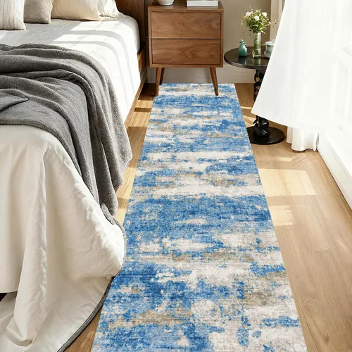 Miniatura 27 de Alfombras para pasillos antideslizantes 2x8, alfombra de pasillo moderna lavable para entrada, alfombra de piso suave resistente a manchas para Gris