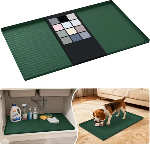 Miniatura 106 de URMONA Tapete de silicona impermeable para debajo del fregadero, 34 x 22 pulgadas, forro para estante de cocina y baño, protector de gabinetes