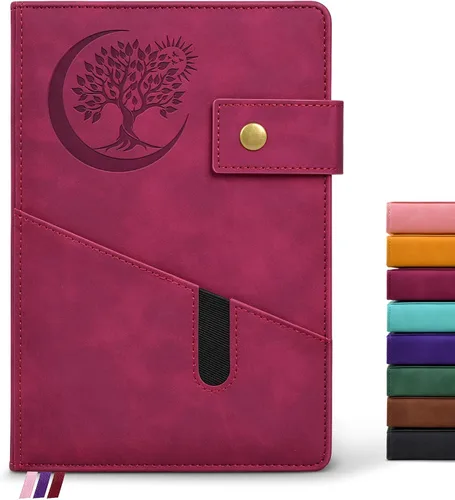 Miniatura 8 de PAIBAS Cuaderno en blanco, cuaderno de bocetos A5 de cuero de tapa dura con 200 páginas de papel grueso en blanco para hombres y mujeres, diario