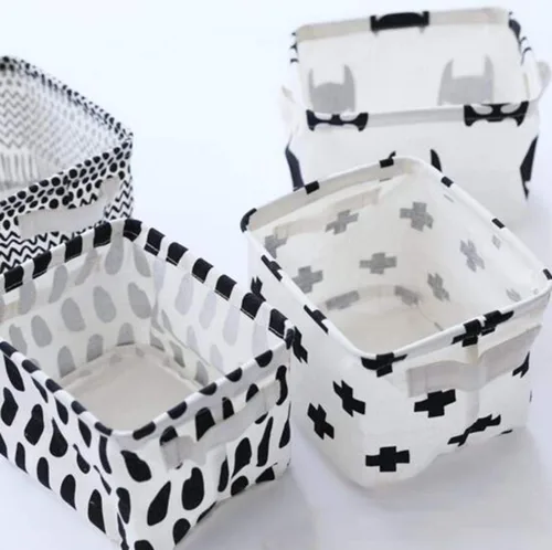 Miniatura 5 de KRLIFCSL Contenedores de almacenamiento plegables geométricos para guardería, juguetes de niños, maquillaje, artículos pequeños, organización