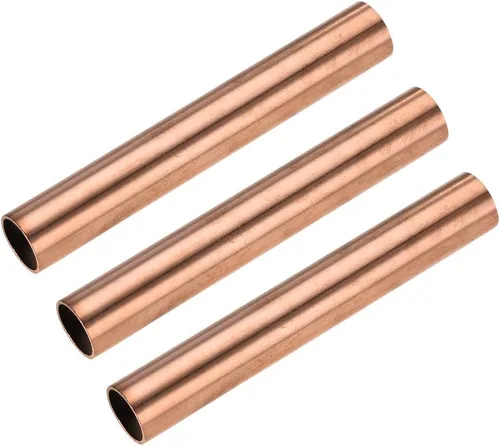 uxcell Tubo redondo de cobre, 0.591 in OD 0.039 in espesor de pared 3.937 in longitud tubo recto tubo 3 piezas