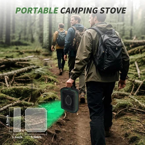Miniatura 6 de Cothb X - Estufa portátil de propano para campamento, resistente al viento, con bolsa de transporte de 10.6 pulgadas y manguera de gas