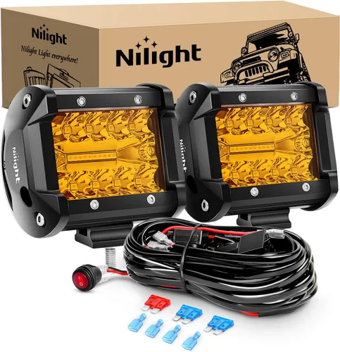 Miniatura 13 de Nilight Barra de Luz Lateral de Disparo 2 PCS 4.3 Pulgadas Triple Fila Combo Spot Flood para Iluminación de Trabajo de Conducción Todoterreno