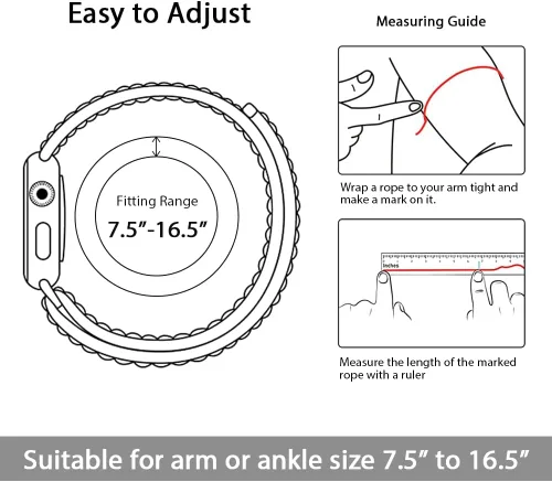 Miniatura 6 de IFCASE Paquete de 2 brazaletes deportivos de nailon para Apple Watch de 1.929 in 1.811 in 1.772 in 1.732 in 1.654 in 1.614 in 1.575 in iWatch Series