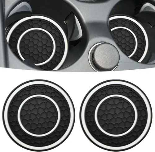 Miniatura 19 de Posavasos para automóvil, universales, impermeables, antideslizantes, portavasos a prueba de filtraciones, accesorios para el interior del Negro
