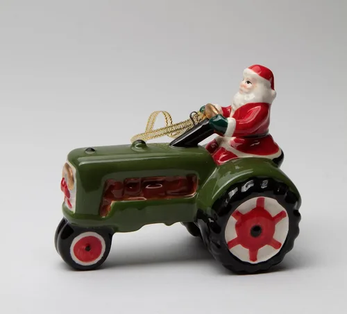 Miniatura 5 de 57045 - Figura decorativa de tractor de granja de Navidad de cerámica fina, 4 pulgadas de largo