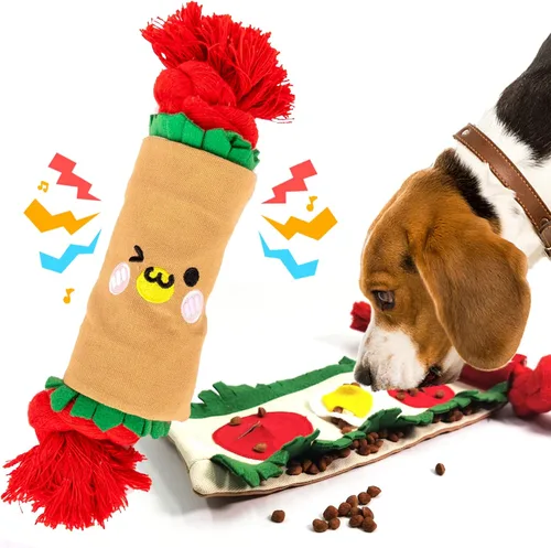 Miniatura 13 de lilfrd Juguete de cumpleaños para perros, juguetes de pastel de cumpleaños para regalos de cachorros, juguetes de peluche chirriantes para perros