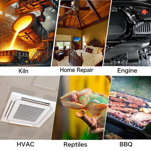 Miniatura 7 de Pistola termómetro infrarroja de -58 °F a 2732 °F, pistola de temperatura láser sin contacto 50:1 para cocinar, horno de pizza, reptil, plancha
