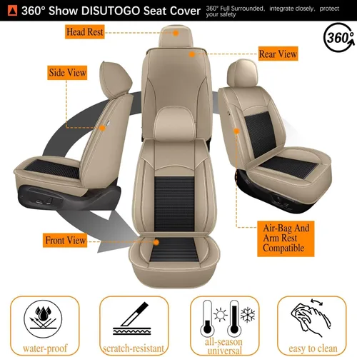 Miniatura 8 de DISUTOGO Fundas de Asiento Compatibles con Ford Maverick 2022 2023 2024 2025: Juego Completo de Fundas de Asiento para Coche 5 Asientos de Seda