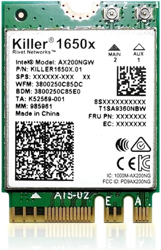 Miniatura 14 de Adaptador WiFi 6 serie Killer AX1650i Adaptador WiFi para juegos Tarjeta WiFi CNVio2 M.2 WiFi de 2.4 Gbps para PC Soporte Bluetooth 5.2