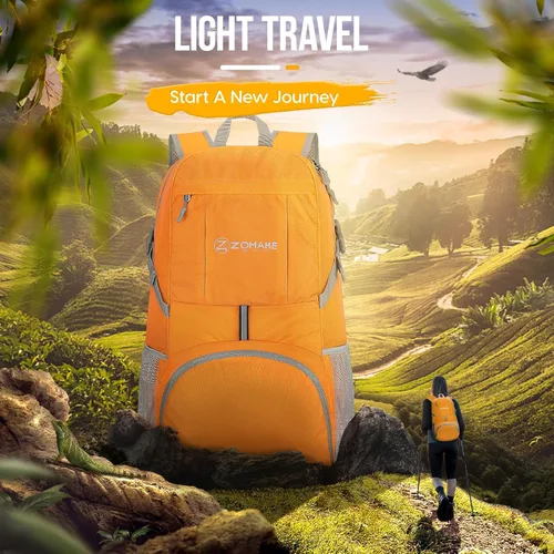 Miniatura 30 de Mochila de viaje Zomake ligera para senderismo, resistente al agua, mochila plegable para mujeres y hombres Negro