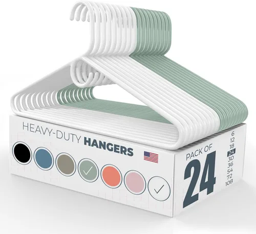Miniatura 42 de Perchas de plástico resistentes hechas en Estados Unidos a granel, 20, 30, 50, 100 unidades disponibles, perchas de plástico fuertes, perchas