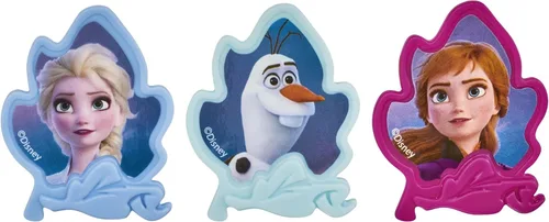 Miniatura 6 de DecoPac Anillos Frozen II, decoraciones de cupcakes con Elsa, Anna y Olaf para celebraciones de cumpleaños y Navidad, paquete de 24