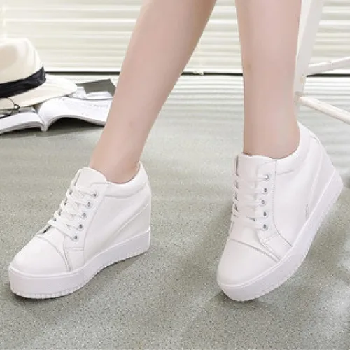 Miniatura 6 de Zapatos de tacón alto para mujer suela suave color sólido elevador plataforma de plataforma para estudiantes