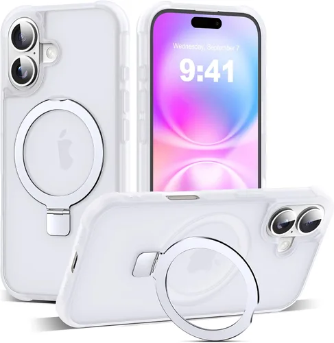 Miniatura 164 de SKYLMW – Funda compatible con iPhone 12 Pro Max y iPhone 13 Pro Max con soporte magnético invisible tipo anillo, fundas translúcidas para teléfonos