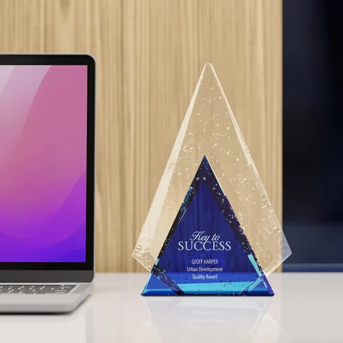 Miniatura 4 de Baudville Trofeo grabado personalizado - Alabanza brillante - Premio de cristal - Padre Estrella