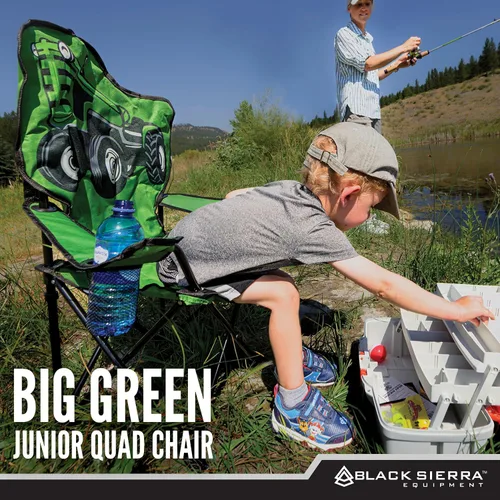 Miniatura 4 de Black Sierra Silla de campamento para niños, asiento plegable para niños que soporta 150 libras, silla de césped portátil para exteriores, incluye