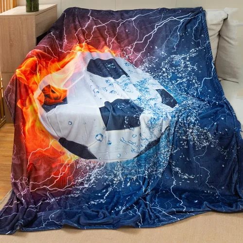 Miniatura 8 de Sviuse Manta de Fútbol para Niños Súper Suave Manta Deportiva de Tiro Tamaño Twin Manta de Franela Regalos para Amantes del Fútbol Sofá Viajes Sala