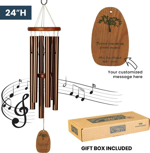 Miniatura 5 de Campanillas de viento Woodstock personalizadas Amazing Grace conmemorativas para exteriores de 24'' de bronce medio, campanilla de viento