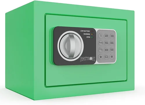 Miniatura 13 de PATRON Pequeña caja fuerte con llave, mini caja fuerte para dinero, pequeñas cajas fuertes para monedas para el hogar con código, pequeña caja