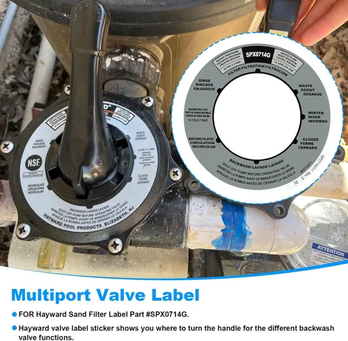 Miniatura 2 de JIOTAR Etiqueta de filtro de arena Reemplazo de etiqueta de posición de la válvula Hayward Vari-Flo-Valve Válvula multipuerto SP0714T SP0714 SP714
