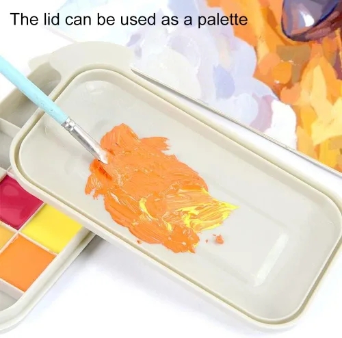 Miniatura 5 de Bibabala Limpiador de pinceles de pintura al óleo con bandeja de paleta de pintura, tazas de pintura con tapas, soporte para pinceles de pintura
