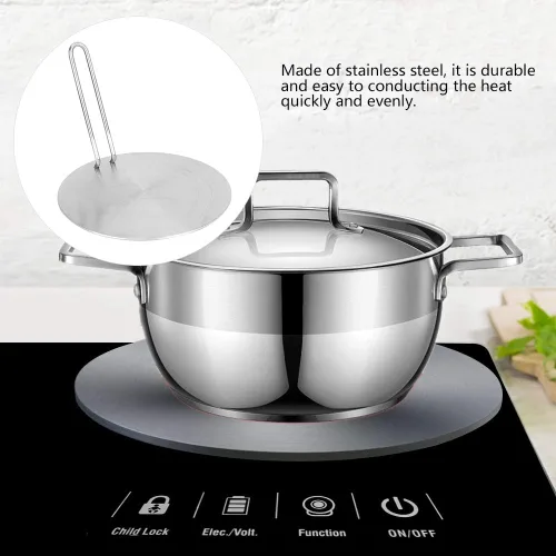 Miniatura 3 de Placa difusora de calor para el hogar, placa difusora de calor, adaptador de inducción cocinas eléctricas de gas 20/22/9.4 in (9.4 in)