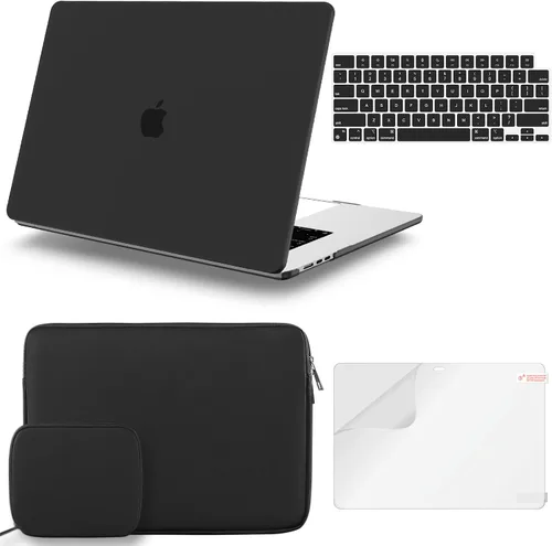 iCasso Funda para MacBook Air de 15 pulgadas 2025 2024 2023 versión A3241 M4 A3114 M3 A2941 M2 Chip, carcasa rígida, funda, protector de pantalla,