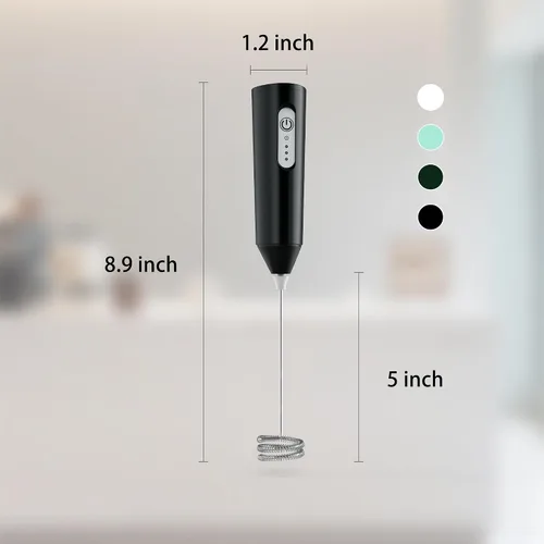 Miniatura 5 de Puraville Espumador de leche recargable de mano, batidor eléctrico de 3 velocidades, carga tipo C sin BPA para café, latte, capuchino, huevo, crema