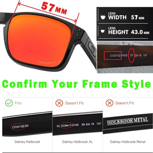 Miniatura 2 de 4 pares de lentes polarizadas de repuesto para gafas de sol Oakley Holbrook OO9102