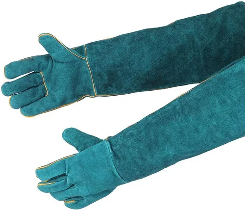 Miniatura 7 de Guantes antimordeduras, lona azul para entrenamiento de reptiles para mascotas, antimordeduras, alargan, guantes de protección de seguridad