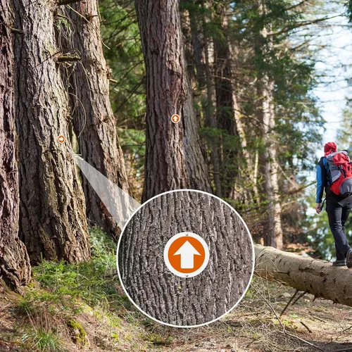 Miniatura 7 de Amylove Reflective Trail Markers Bright Lightweight Signs Glow Trail Arrows Markers for Tree Marking Reflector Camping Hunting Hiking and More