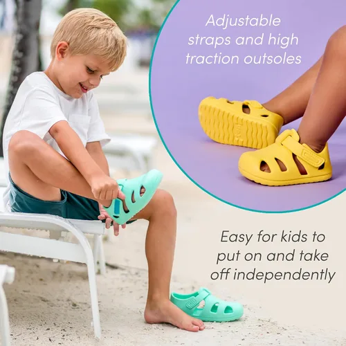 Miniatura 6 de Ten Little - Sandalias de agua para bebés, niños pequeños y niños, ajustables, sandalias de agua con punta cerrada para niños y niñas, ligeras