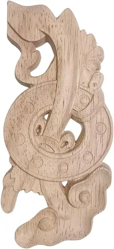 Miniatura 18 de Apliques de madera Onlays decorativos para muebles tallados para puerta de cama, armario, decoración larga sin pintar de madera tallada