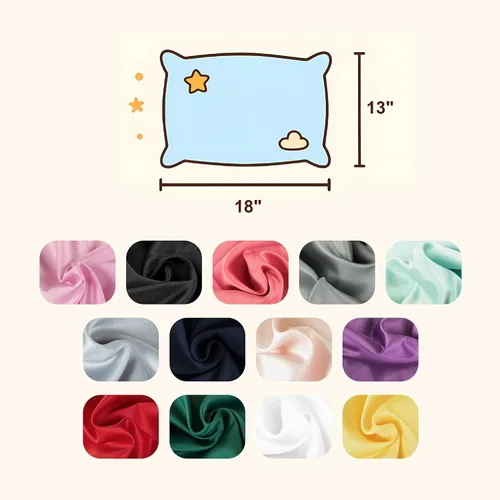 Miniatura 4 de NTBAY - Fundas de almohada de satén con cremallera para niños pequeños - Paquete de 2 con cremallera oculta de 13x18 - Fundas de almohada de lujo