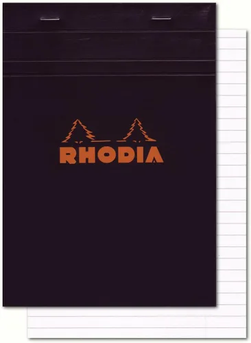 Miniatura 6 de Libreta Rhodia Head grapada para compras, No. 8 de 74 x 210 mm, rayada y de color negro