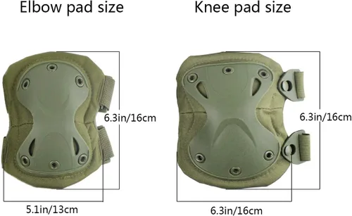 Miniatura 2 de Almohadillas Protectoras Tácticas de Combate para Rodilla y Codo para Juegos de Paintball CS al Aire Libre, Ciclismo, Seguridad, Equipo de Verde