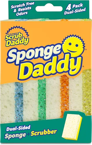 Miniatura 10 de Esponjas de limpieza grandes de acero de Scrub Daddy - Esponja de acero inoxidable XL de Scrub Daddy para fregar platos - Almohadillas de limpieza
