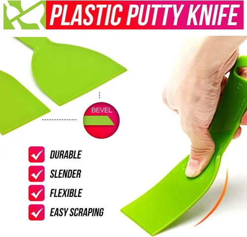 Miniatura 5 de 5 espátulas de masilla flexibles de plástico de 8 pulgadas, paquete de gran tamaño, desechable, herramienta de raspador de pintura de plástico