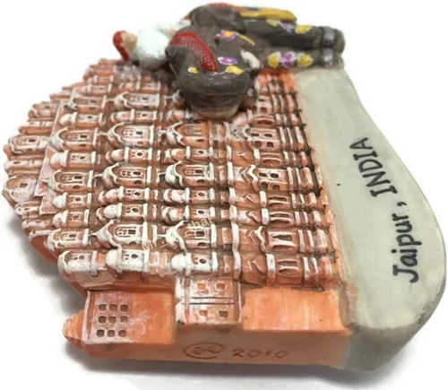 Miniatura 3 de WitnyStore Pequeño imán de 2½ pulgadas del Palacio Hawa Mahal en Jaipur India – Miniatura hecha a mano de resina 3D Asia Monumento turístico