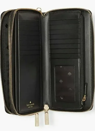 Miniatura 2 de Kate Spade Staci - Cartera de mano grande de cuero negro, Negro Blanco