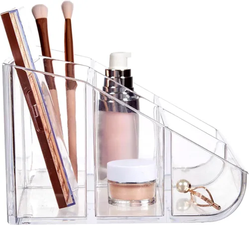 Miniatura 6 de STORi Organizador de Maquillaje de Plástico Transparente para Tocador Soporte de 6 Compartimentos para Pinceles, Paletas de Sombras de Ojos