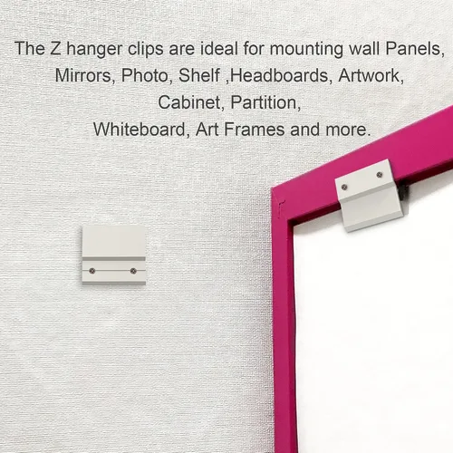 Miniatura 4 de 6 clips en Z de 2 pulgadas para colgar cuadros franceses antideslizantes, clips en Z para colgar fotos, colgador de fotos con tacos franceses